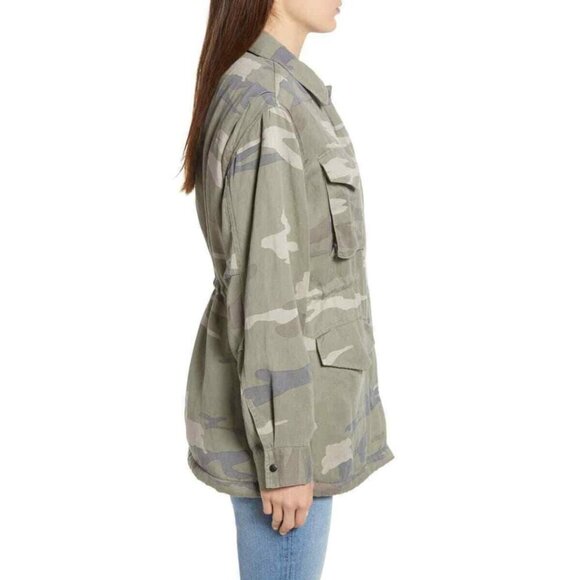 Rails Utility Jacket Womens Medium Camo Drawstring Lined Tencel Linen Pockets - Picture 5 of 10